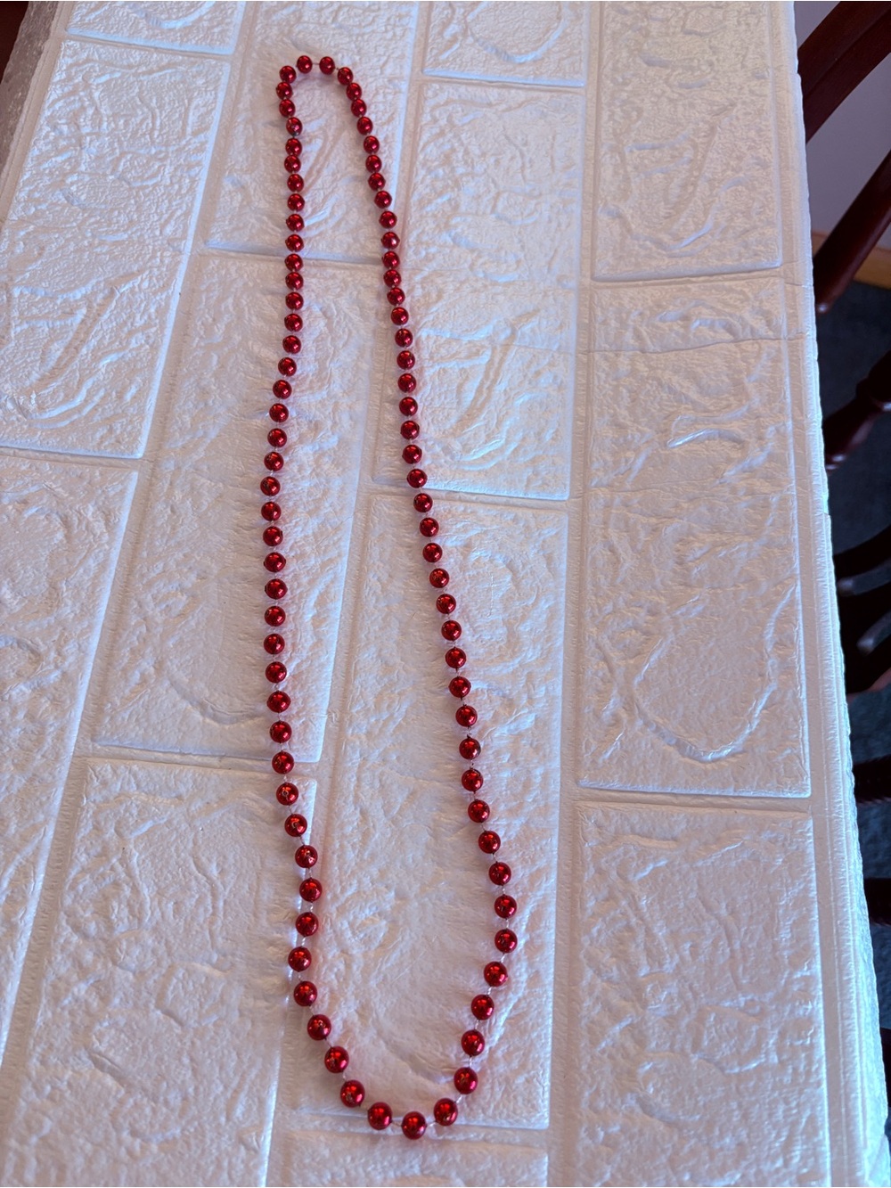 Glossy Red Beaded Necklace Or Wrap It For A Bracelet for Women